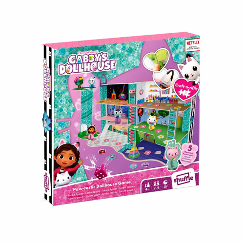 Joc pentru copii Gabby's Dollhouse - Casuta cu Labute, pentru 2-4 jucatoare de peste 4 ani